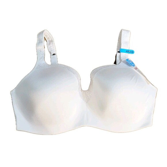 Playtex 40DDD Love My Curves Balconette Underwire Bra 4823 Molded Cups White NWT - Picture 3 of 11